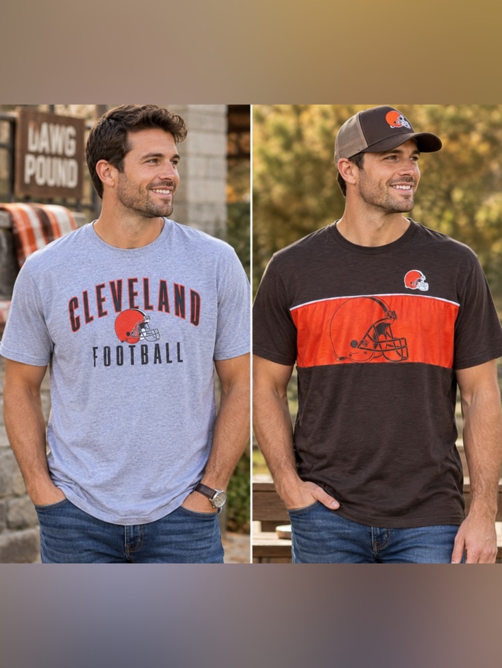 Cleveland Browns Men’s XL T-Shirt Lot of 2 NFL Fanatics Team Apparel Football